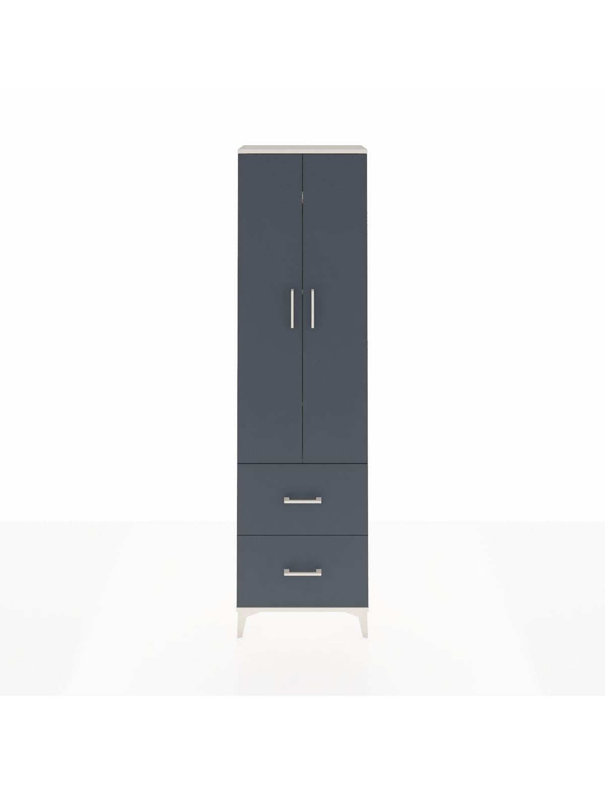 Arges Dolap 4 Raflı 2 Çekmeceli 2 Kapaklı 60x30x221 Aytaşı-Antrasit