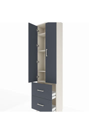 Arges Dolap 4 Raflı 2 Çekmeceli 2 Kapaklı 60x30x221 Aytaşı-Antrasit