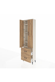 Arges Dolap 4 Raflı 2 Çekmeceli 2 Kapaklı 60x30x221 Aytaşı-Çam