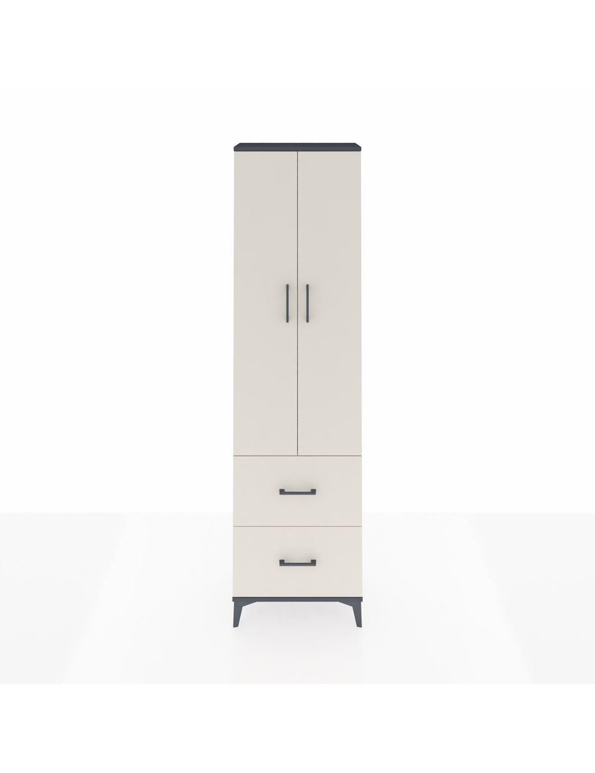 Arges Dolap 4 Raflı 2 Çekmeceli 2 Kapaklı 60x30x221 Antrasit-Aytaşı