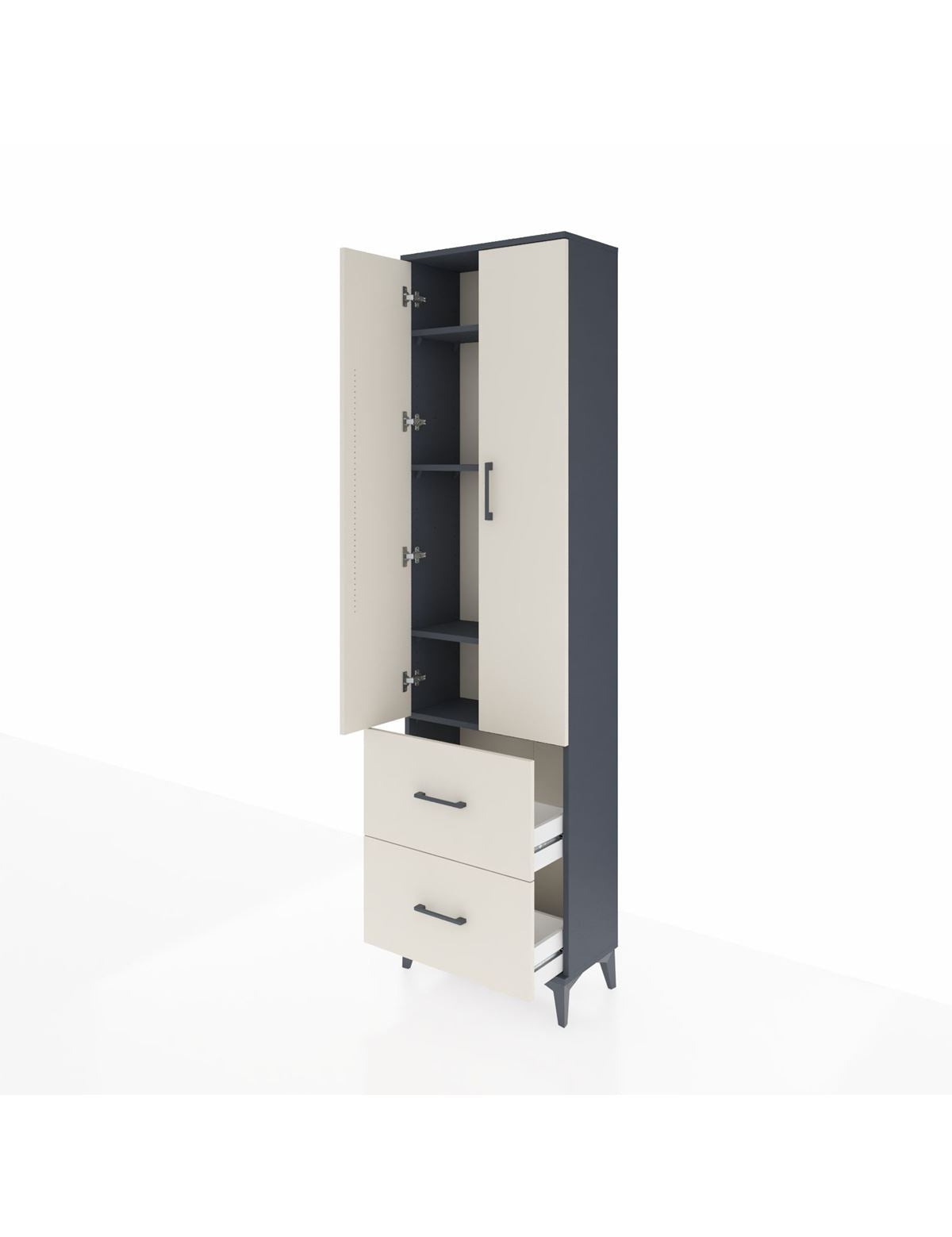 Arges Dolap 4 Raflı 2 Çekmeceli 2 Kapaklı 60x30x221 - S29M035V4A