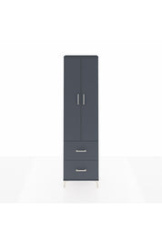 Arges Dolap 4 Raflı 2 Çekmeceli 2 Kapaklı 60x30x221 Antrasit-Antrasit