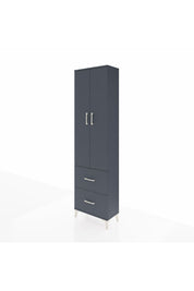 Arges Dolap 4 Raflı 2 Çekmeceli 2 Kapaklı 60x30x221 Antrasit-Antrasit