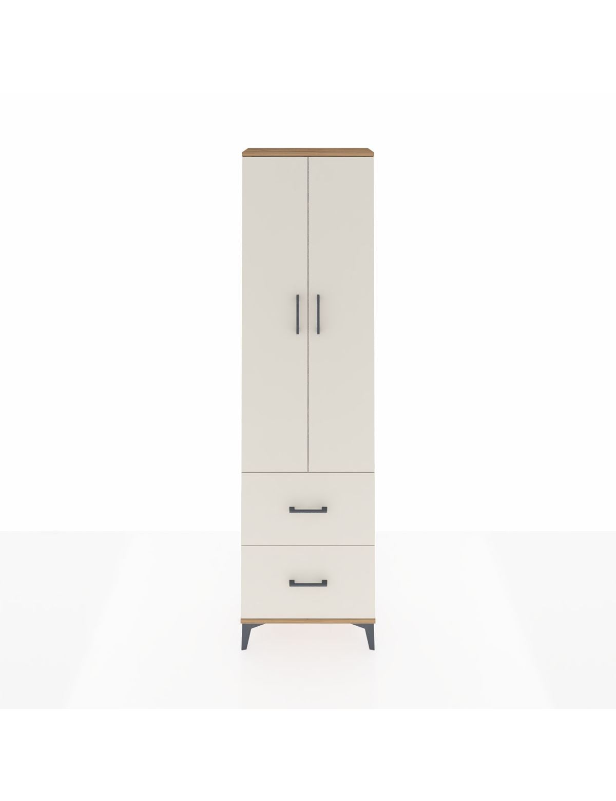 Arges Dolap 4 Raflı 2 Çekmeceli 2 Kapaklı 60x30x221 Çam-Aytaşı