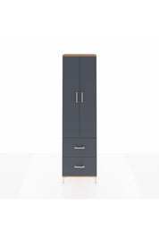 Arges Dolap 4 Raflı 2 Çekmeceli 2 Kapaklı 60x30x221 Çam-Antrasit