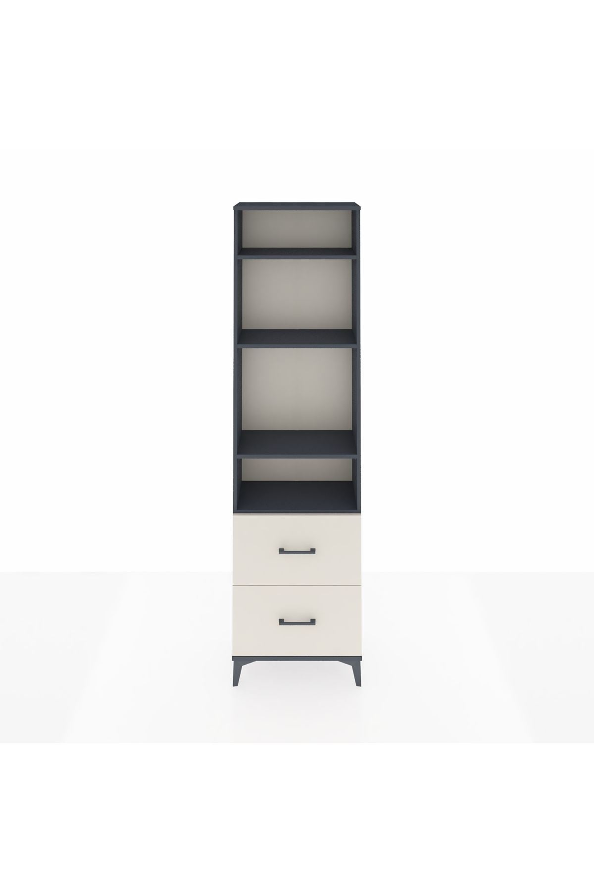 Arges Dolap 4 Raflı 2 Çekmeceli 60x30x221 Antrasit-Aytaşı