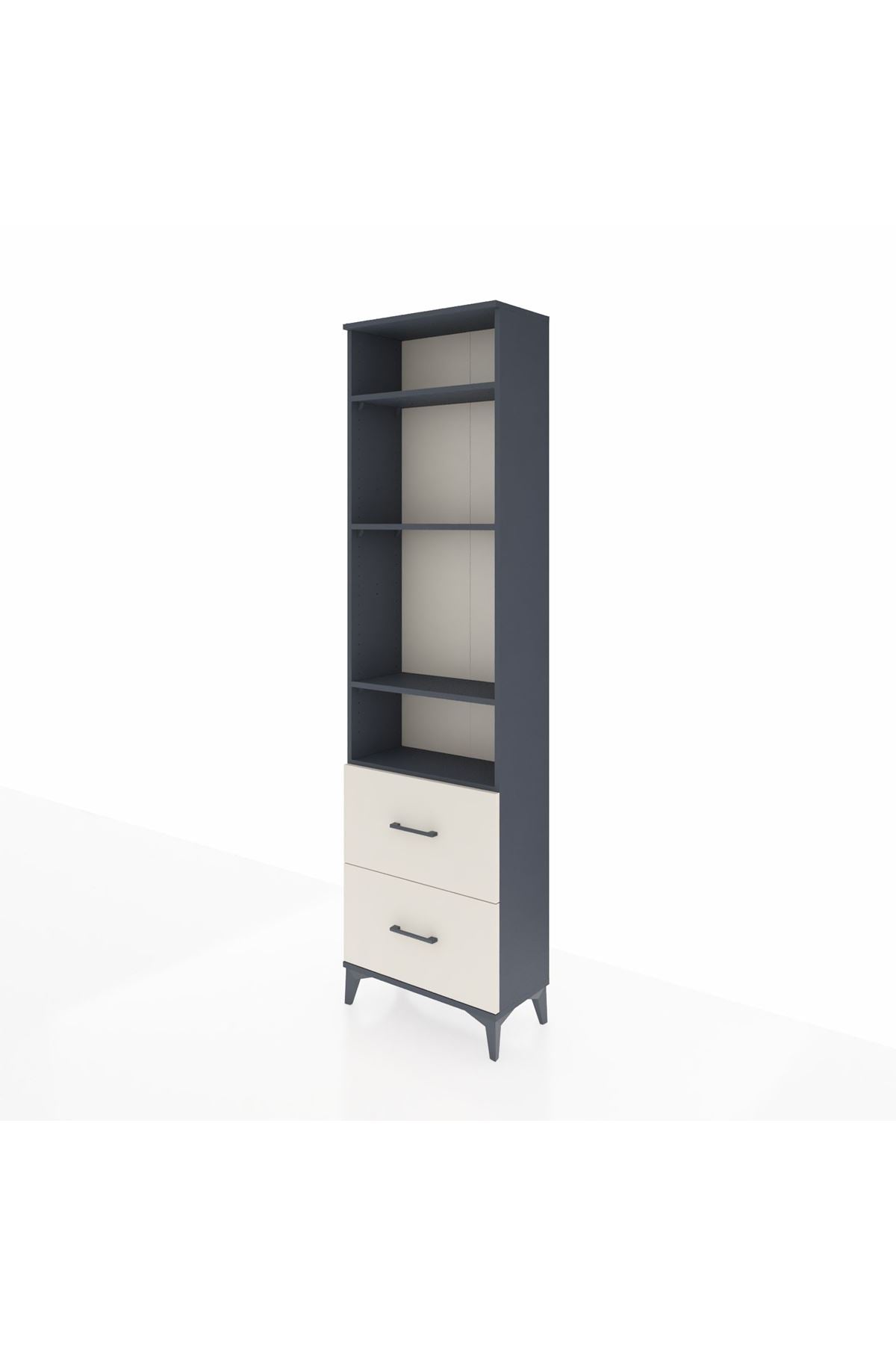 Arges Dolap 4 Raflı 2 Çekmeceli 60x30x221 Antrasit-Aytaşı