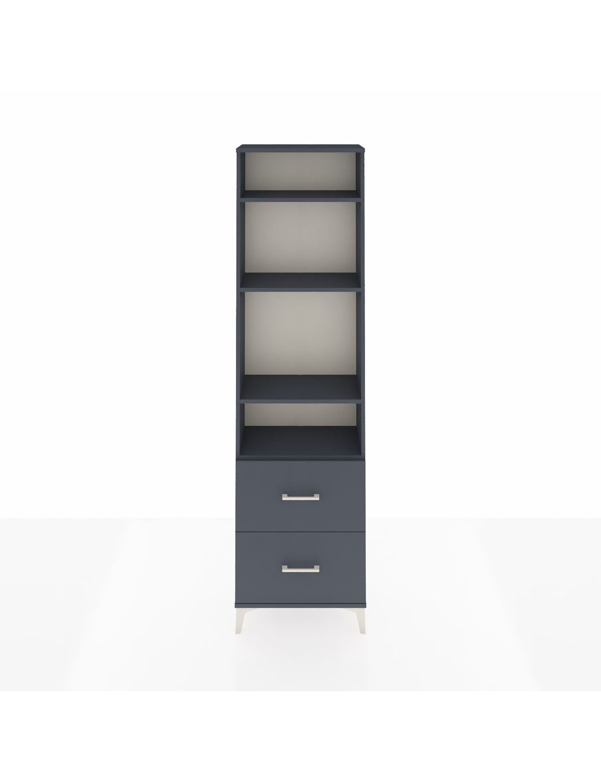 Arges Dolap 4 Raflı 2 Çekmeceli 60x30x221 Antrasit-Antrasit