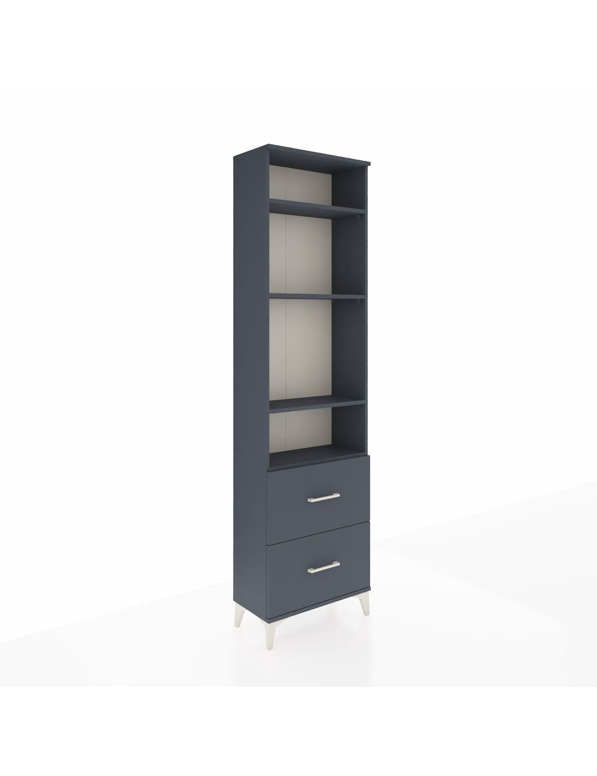 Arges Dolap 4 Raflı 2 Çekmeceli 60x30x221 Antrasit-Antrasit