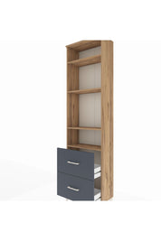 Arges Dolap 4 Raflı 2 Çekmeceli 60x30x221 Çam-Antrasit