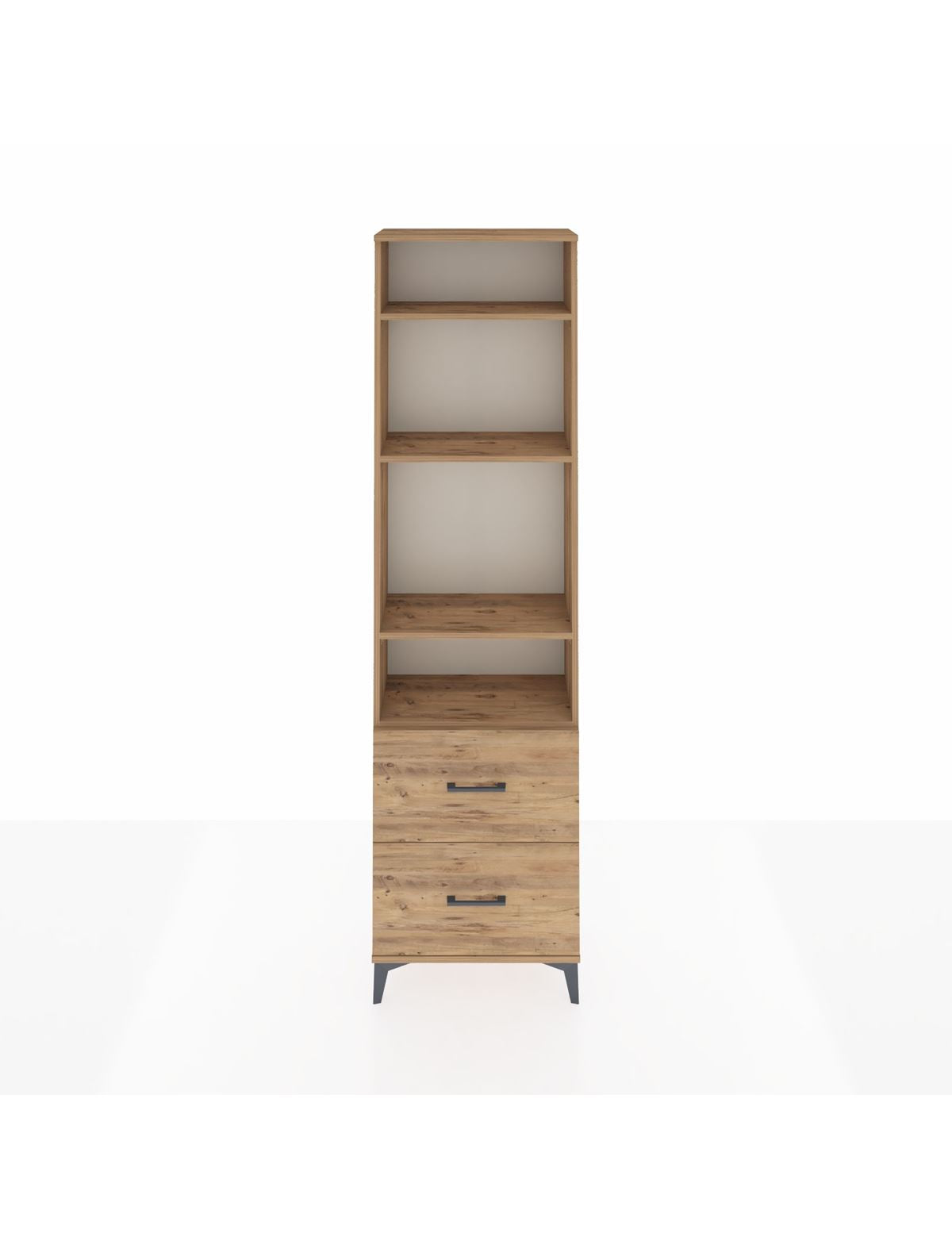 Arges Dolap 4 Raflı 2 Çekmeceli 60x30x221 Çam-Çam