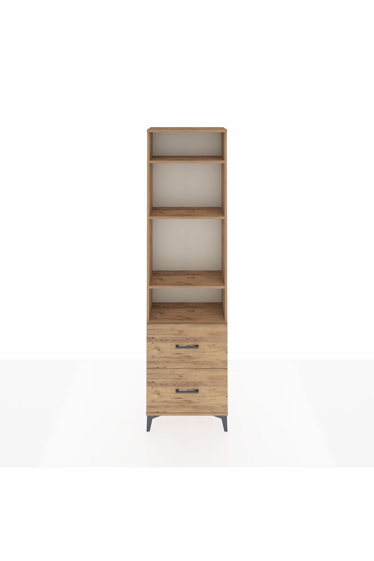 Arges Dolap 4 Raflı 2 Çekmeceli 60x30x221 Çam-Çam