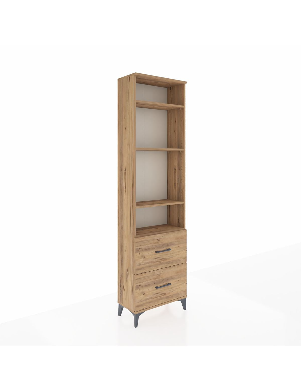 Arges Dolap 4 Raflı 2 Çekmeceli 60x30x221 Çam-Çam