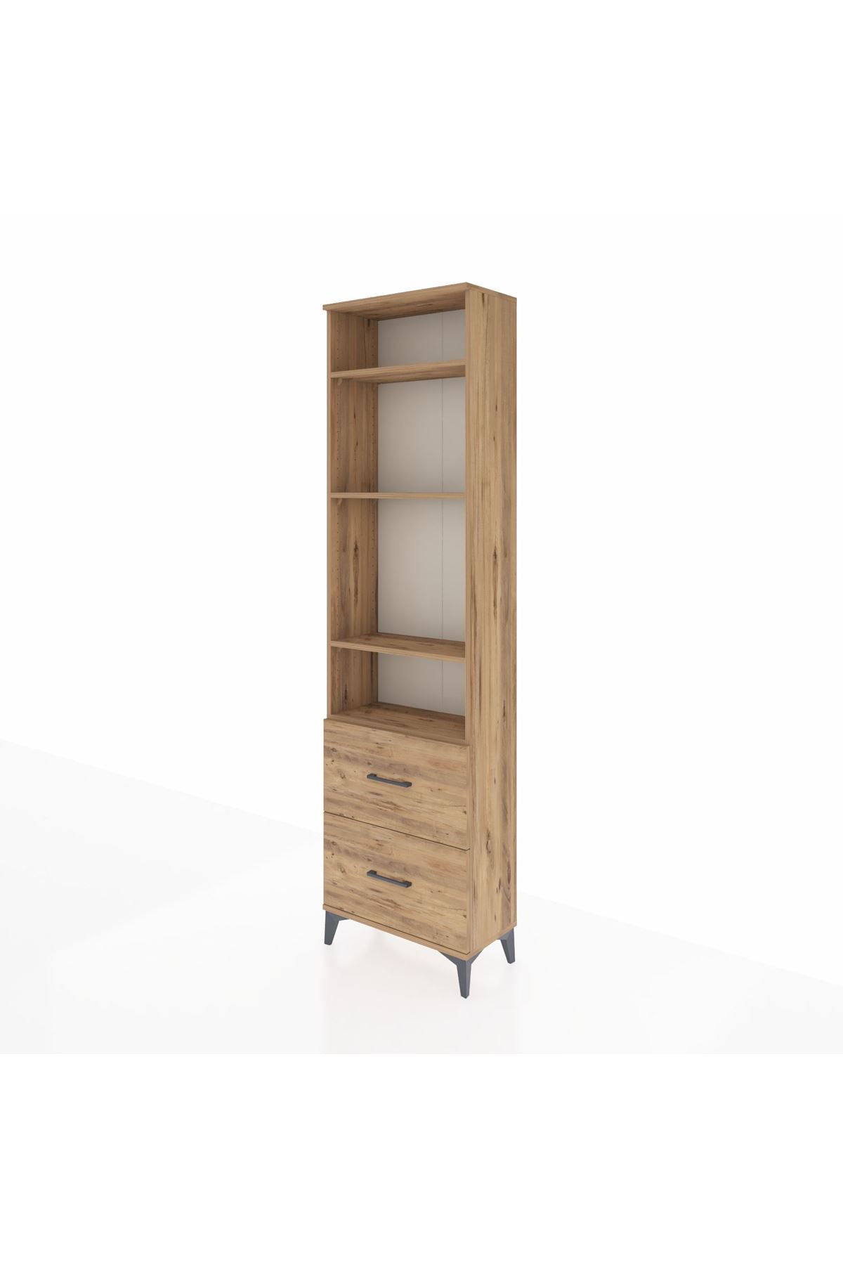 Arges Dolap 4 Raflı 2 Çekmeceli 60x30x221 Çam-Çam