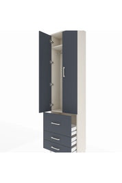 Arges Dolap 2 Raflı 3 Çekmeceli Tek Askılı 60x30x221 Aytaşı-Antrasit