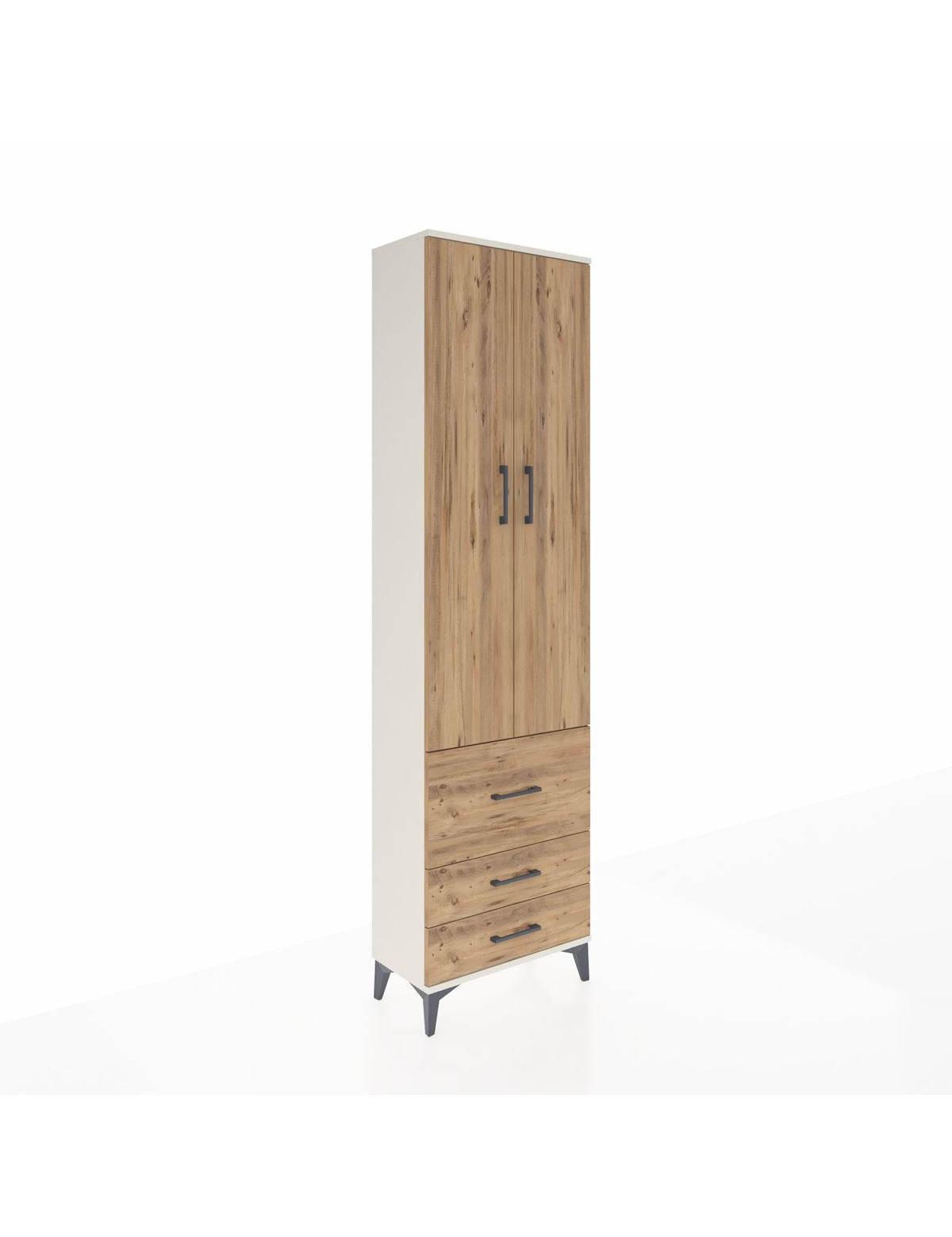 Arges Dolap 2 Raflı 3 Çekmeceli Tek Askılı 60x30x221 Aytaşı-Çam