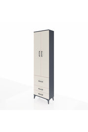 Arges Dolap 2 Raflı 3 Çekmeceli Tek Askılı 60x30x221 Antrasit-Aytaşı