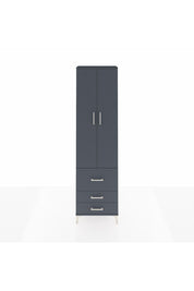 Arges Dolap 2 Raflı 3 Çekmeceli Tek Askılı 60x30x221 Antrasit-Antrasit