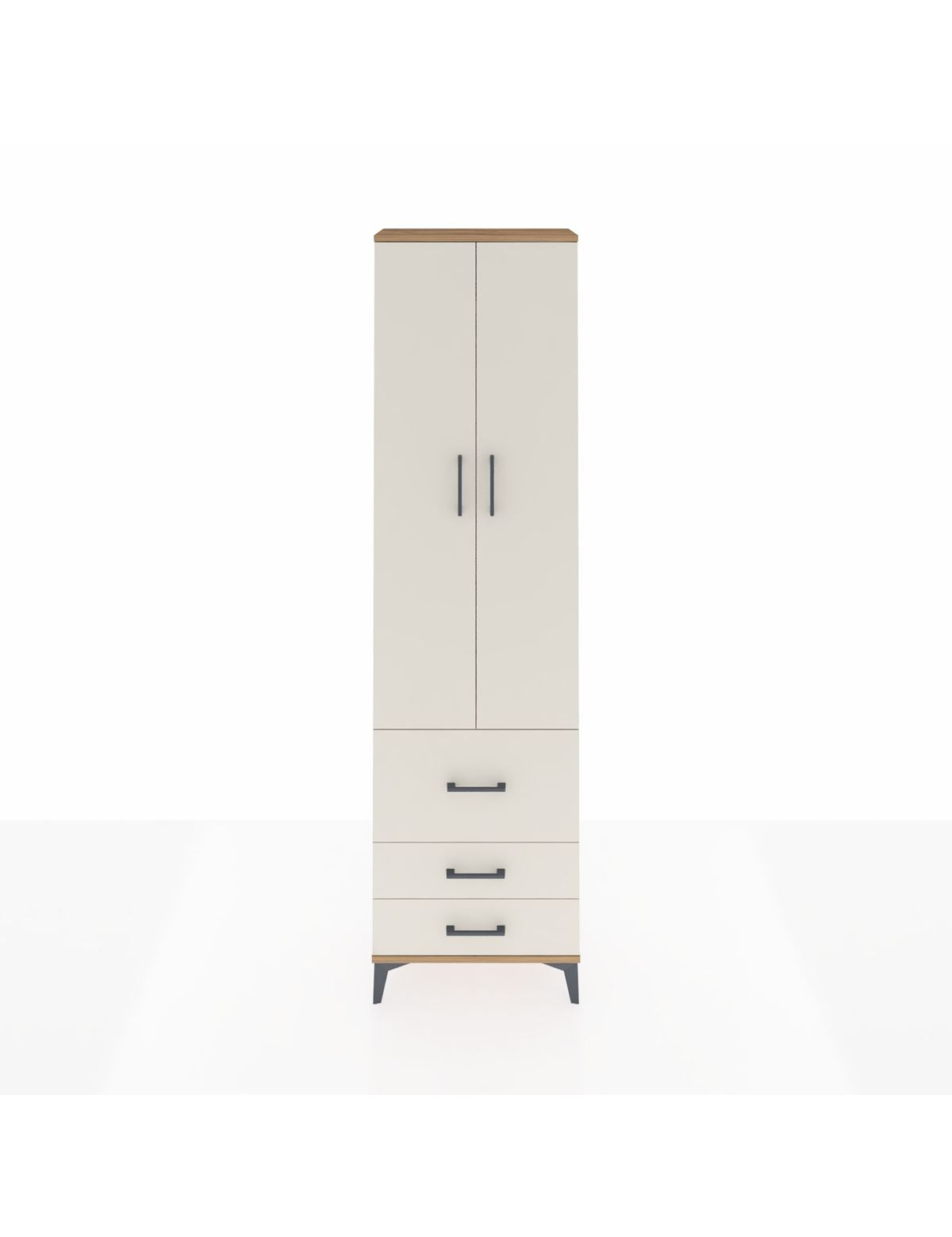 Arges Dolap 2 Raflı 3 Çekmeceli Tek Askılı 60x30x221 Çam-Aytaşı