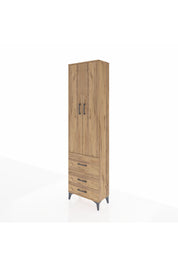 Arges Dolap 2 Raflı 3 Çekmeceli Tek Askılı 60x30x221 Çam-Çam