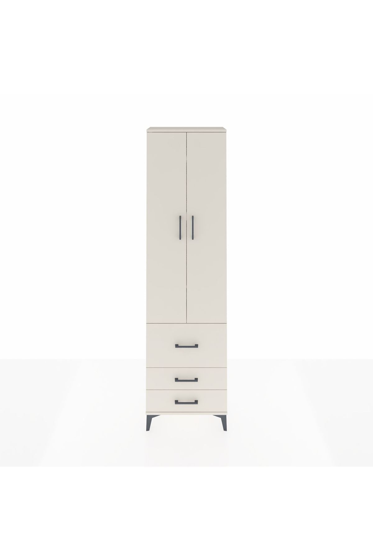 Arges Dolap 4 Raflı 3 Çekmeceli 2 Kapaklı 60x30x221 Aytaşı-Aytaşı