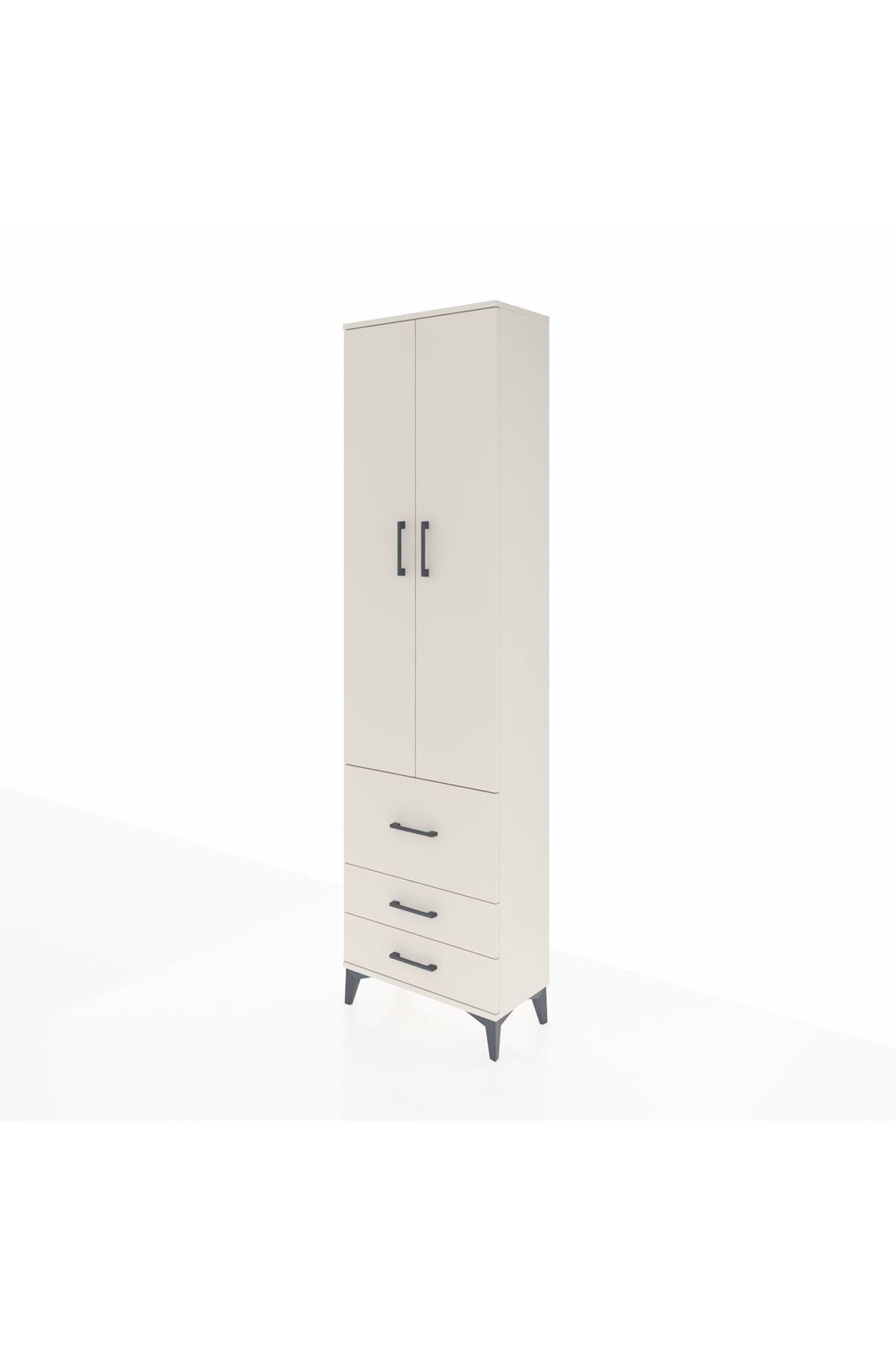 Arges Dolap 4 Raflı 3 Çekmeceli 2 Kapaklı 60x30x221 Aytaşı-Aytaşı