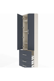 Arges Dolap 4 Raflı 3 Çekmeceli 2 Kapaklı 60x30x221 Aytaşı-Antrasit