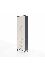 Arges Dolap 4 Raflı 3 Çekmeceli 2 Kapaklı 60x30x221 Antrasit-Aytaşı
