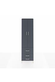 Arges Dolap 4 Raflı 3 Çekmeceli 2 Kapaklı 60x30x221 Antrasit-Antrasit