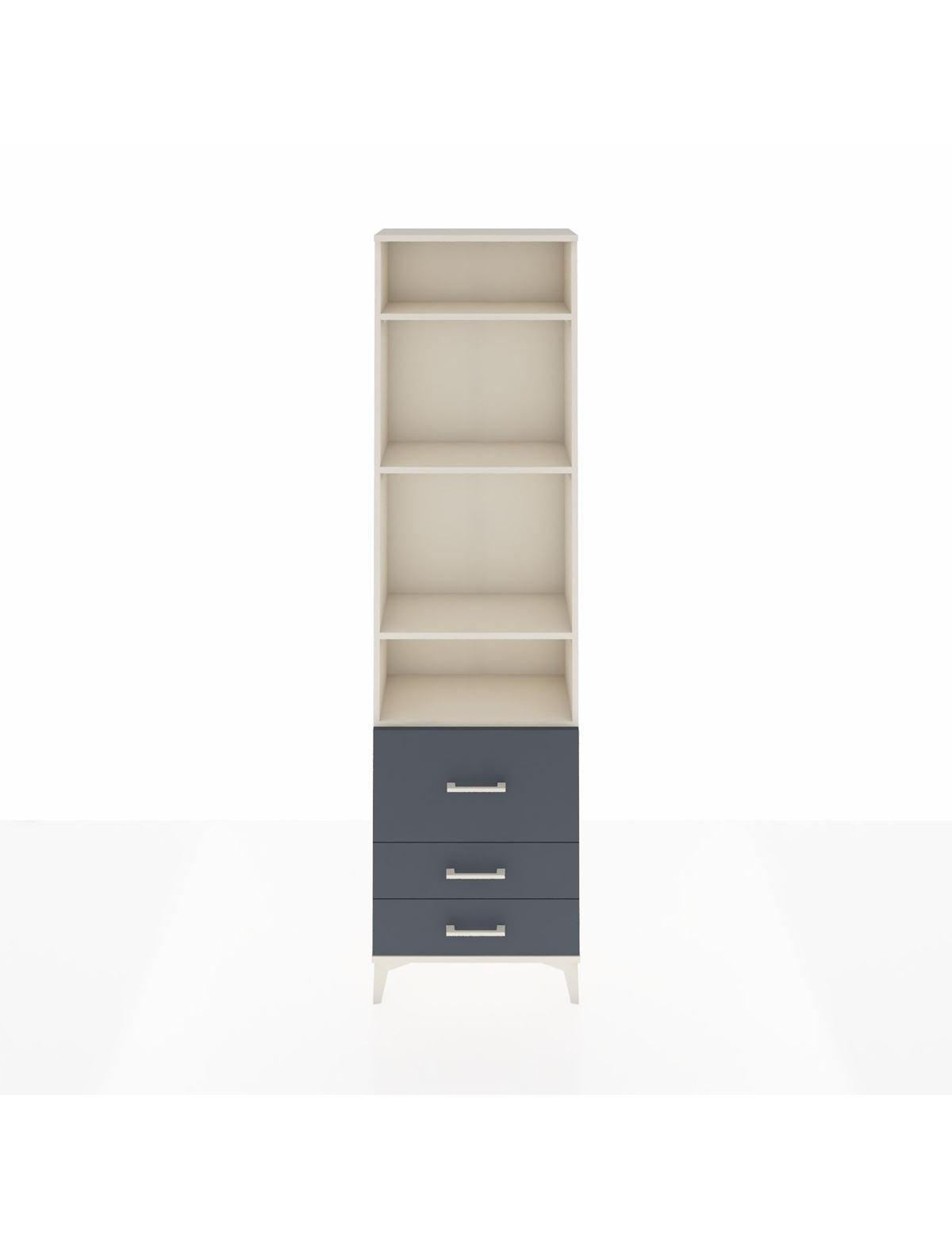 Arges Dolap 4 Raflı 3 Çekmeceli 60x30x221 Aytaşı-Antrasit