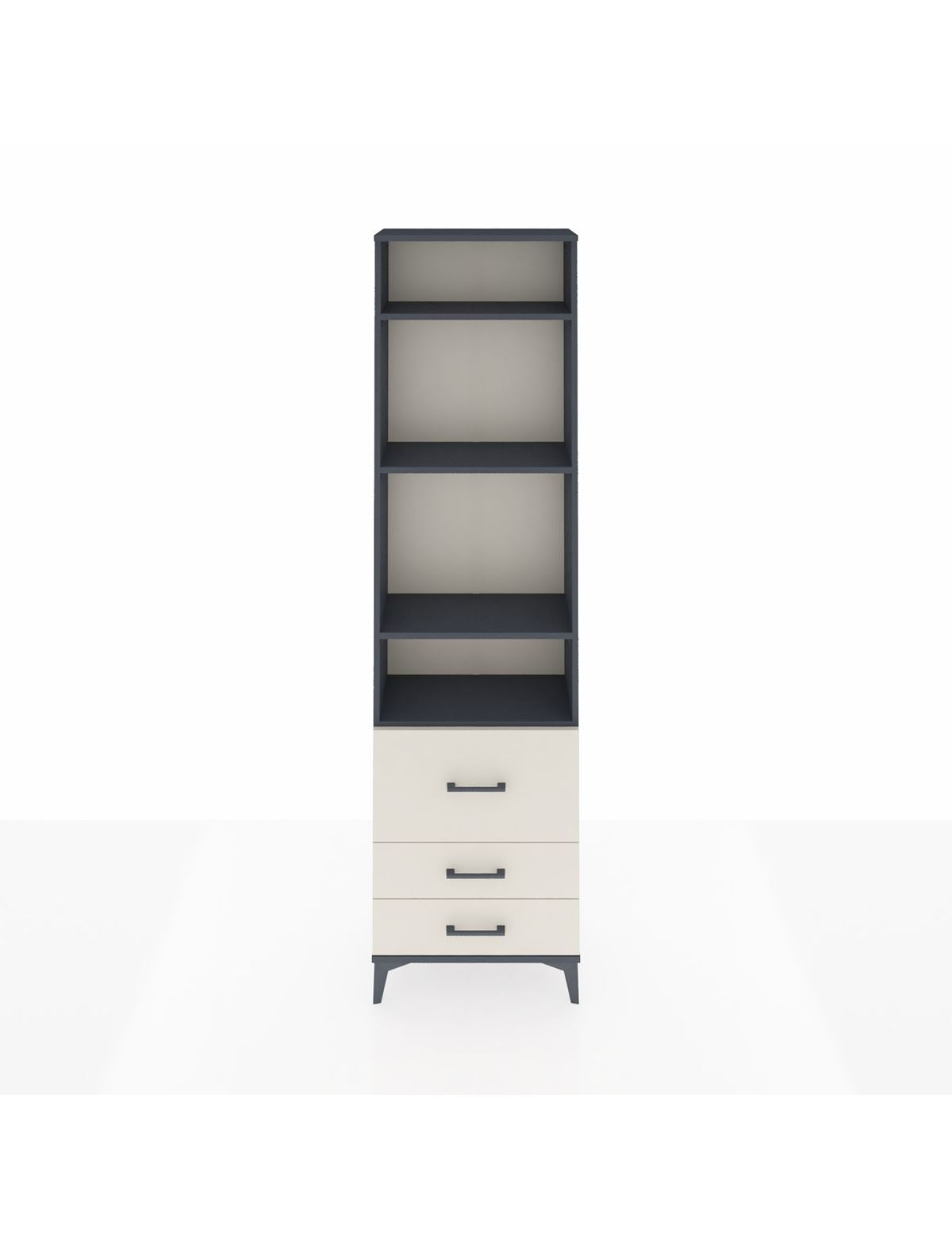 Arges Dolap 4 Raflı 3 Çekmeceli 60x30x221 Antrasit-Aytaşı