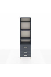 Arges Dolap 4 Raflı 3 Çekmeceli 60x30x221 Antrasit-Antrasit