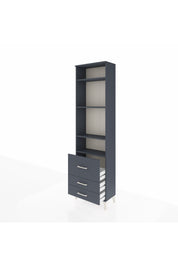 Arges Dolap 4 Raflı 3 Çekmeceli 60x30x221 Antrasit-Antrasit