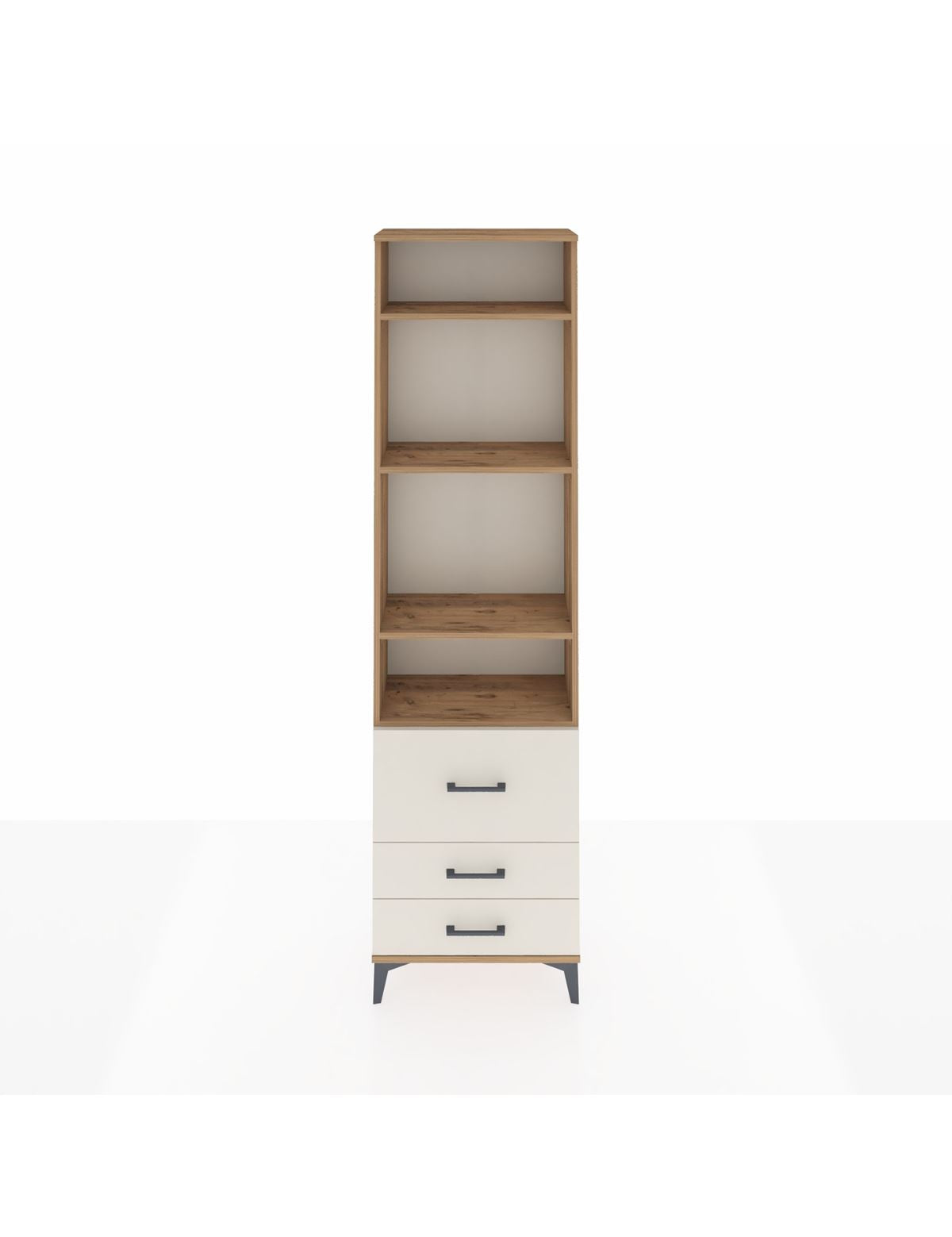 Arges Dolap 4 Raflı 3 Çekmeceli 60x30x221 Çam-Aytaşı