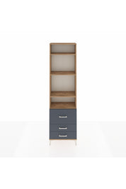 Arges Dolap 4 Raflı 3 Çekmeceli 60x30x221 Çam-Antrasit