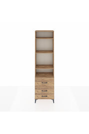 Arges Dolap 4 Raflı 3 Çekmeceli 60x30x221 Çam-Çam