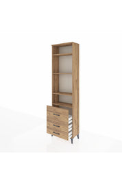 Arges Dolap 4 Raflı 3 Çekmeceli 60x30x221 Çam-Çam