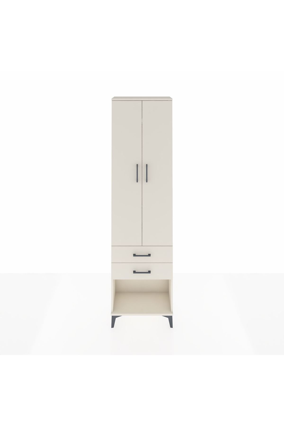 Arges Dolap 2 Raflı 2 Çekmeceli Tek Askılı 60x30x221 Aytaşı-Aytaşı