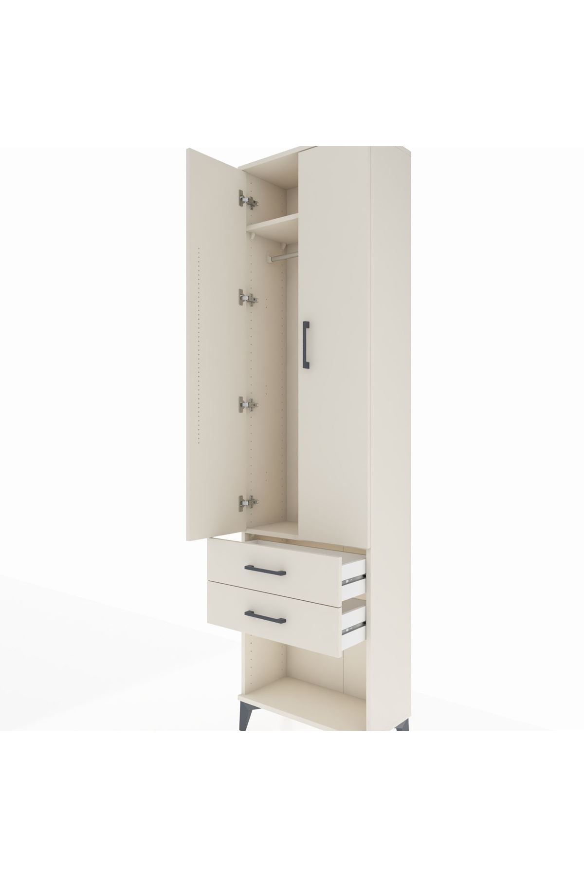 Arges Dolap 2 Raflı 2 Çekmeceli Tek Askılı 60x30x221 Aytaşı-Aytaşı