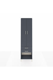 Arges Dolap 2 Raflı 2 Çekmeceli Tek Askılı 60x30x221 Antrasit-Antrasit