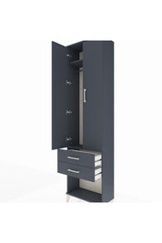 Arges Dolap 2 Raflı 2 Çekmeceli Tek Askılı 60x30x221 Antrasit-Antrasit