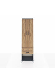 Arges Dolap 2 Raflı 2 Çekmeceli Tek Askılı 60x30x221 Antrasit-Çam