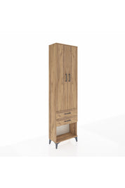 Arges Dolap 2 Raflı 2 Çekmeceli Tek Askılı 60x30x221 Çam-Çam