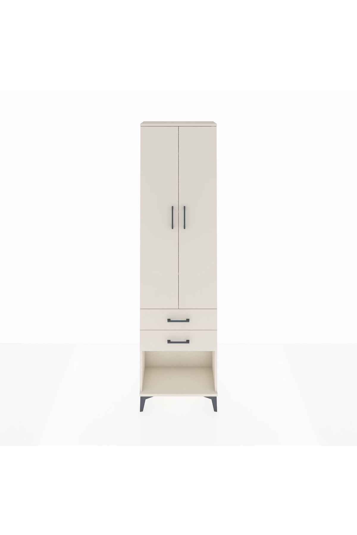 Arges Dolap 4 Raflı 2 Çekmeceli 2 Kapaklı 60x30x221 Aytaşı-Aytaşı