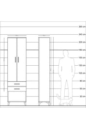 Arges Dolap 4 Raflı 2 Çekmeceli 2 Kapaklı 60x30x221 Aytaşı-Aytaşı