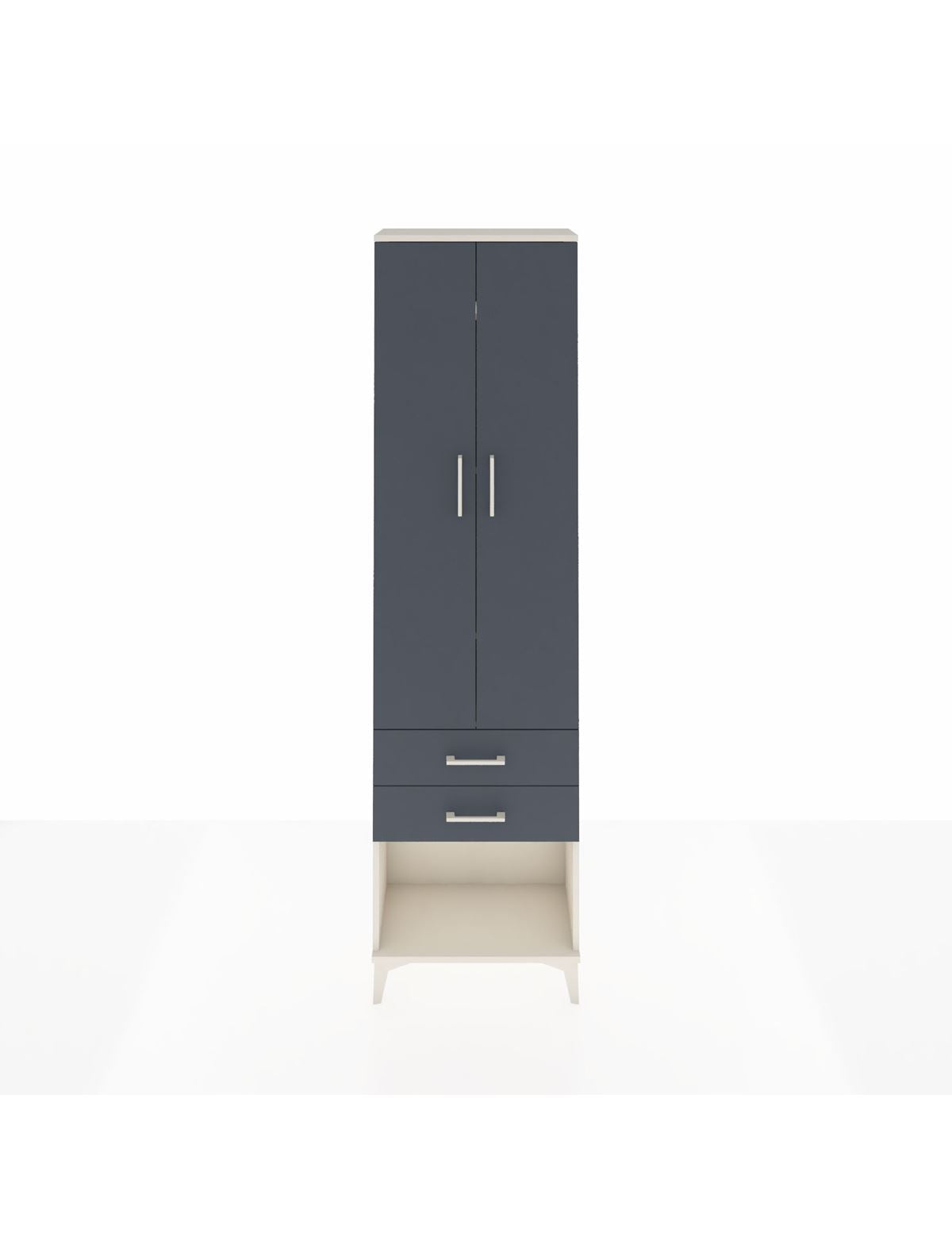 Arges Dolap 4 Raflı 2 Çekmeceli 2 Kapaklı 60x30x221 Aytaşı-Antrasit