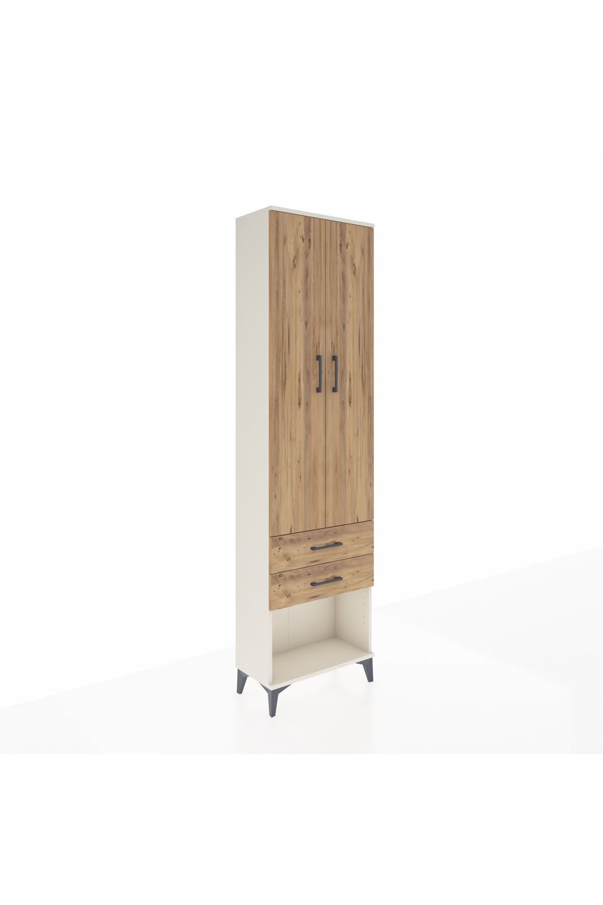 Arges Dolap 4 Raflı 2 Çekmeceli 2 Kapaklı 60x30x221 Aytaşı-Çam