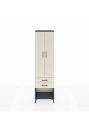 Arges Dolap 4 Raflı 2 Çekmeceli 2 Kapaklı 60x30x221 Antrasit-Aytaşı