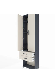 Arges Dolap 4 Raflı 2 Çekmeceli 2 Kapaklı 60x30x221 Antrasit-Aytaşı