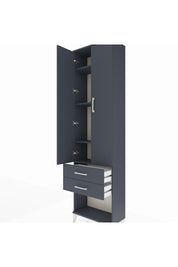 Arges Dolap 4 Raflı 2 Çekmeceli 2 Kapaklı 60x30x221 Antrasit-Antrasit